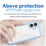 For iPhone 16 Plus Colorful Series Acrylic + TPU Phone Case(Blue)