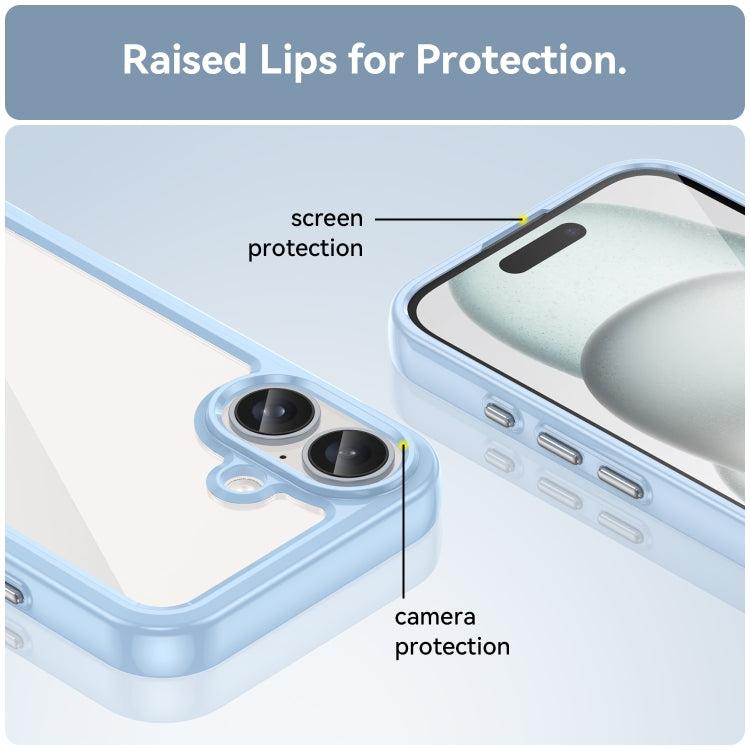 For iPhone 16 Plus Colorful Series Acrylic + TPU Phone Case(Blue)