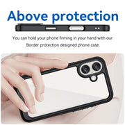 For iPhone 16 Colorful Series Acrylic + TPU Phone Case(Black)