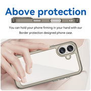 For iPhone 16 Colorful Series Acrylic + TPU Phone Case(Transparent Grey)