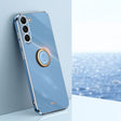For Samsung Galaxy S24+ 5G XINLI Straight Edge 6D Electroplate TPU Phone Case with Ring Holder(Celestial Blue) - free shipping - PMC Jewellery - Order now!