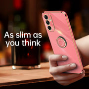 For Samsung Galaxy A55 XINLI Straight Edge 6D Electroplate TPU Phone Case with Ring Holder(Mint Green)