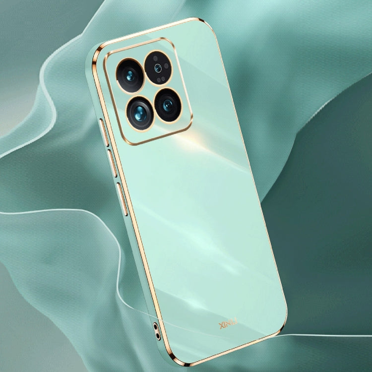 For Xiaomi 14 XINLI Straight Edge 6D Electroplate TPU Phone Case(Hawthorn Red)