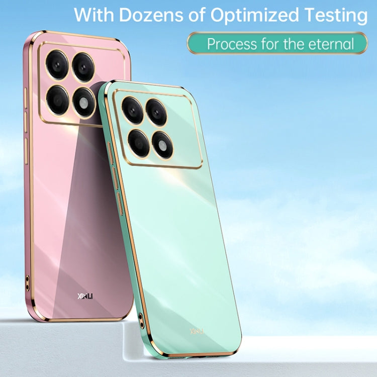 For Xiaomi Redmi K70 XINLI Straight Edge 6D Electroplate TPU Phone Case(Cherry Purple)