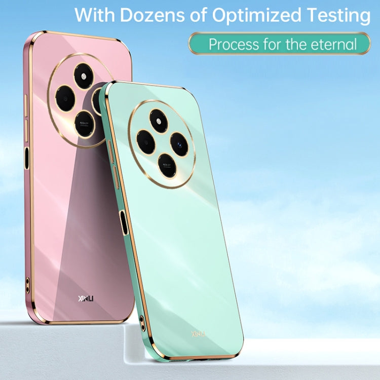 For Redmi 14 4G XINLI Straight Edge 6D Electroplate TPU Phone Case(Mint Green)