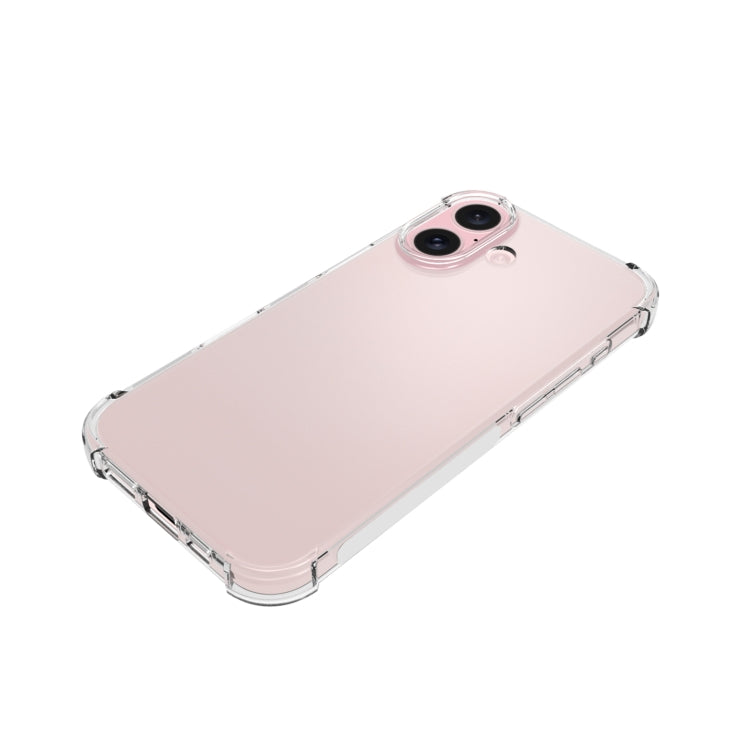 For iPhone 16 Shockproof Non-slip Thickening TPU Phone Case(Transparent)