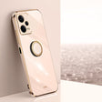 For Xiaomi Redmi Note 12 5G Global XINLI Straight Edge 6D Electroplate TPU Phone Case with Ring Holder(Pink) - free shipping - PMC TechLife - Order now!