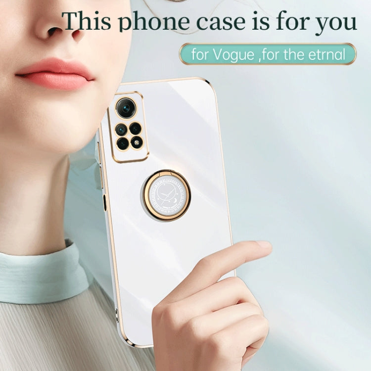 For Xiaomi Redmi Note 12 Pro 4G XINLI Straight Edge 6D Electroplate TPU Phone Case with Ring Holder(Black)