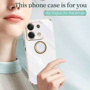 For Xiaomi Redmi Note 13 5G XINLI Straight Edge 6D Electroplate TPU Phone Case with Ring Holder(Mint Green)