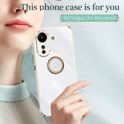 For Xiaomi Redmi 13C 4G XINLI Straight Edge 6D Electroplate TPU Phone Case with Ring Holder(Black)