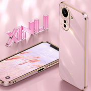 For Xiaomi Redmi 13C 4G XINLI Straight Edge 6D Electroplate TPU Phone Case with Ring Holder(Black)