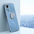 For Xiaomi Redmi 13C 4G XINLI Straight Edge 6D Electroplate TPU Phone Case with Ring Holder(Celestial Blue) - Xiaomi Cases by XINLI | Online Shopping South Africa | PMC TechLife | Buy Now Pay Later Mobicred