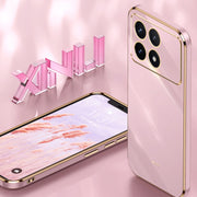 For Xiaomi Redmi K70E XINLI Straight Edge 6D Electroplate TPU Phone Case with Ring Holder(Black)