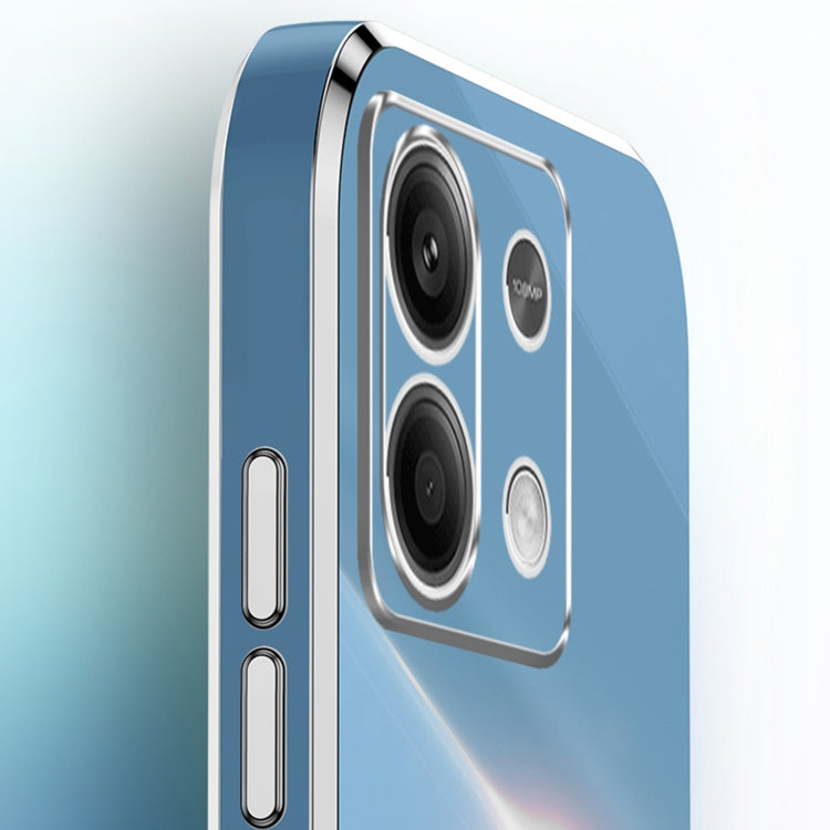 For Xiaomi Redmi Note 13 Pro 4G XINLI Straight Edge 6D Electroplate TPU Phone Case with Ring Holder(Mint Green)