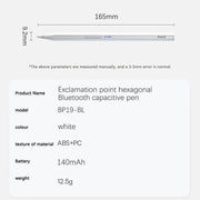 BP19-BL Type-C Universal Magnetic Hexagon Bluetooth Stylus Pen(White)