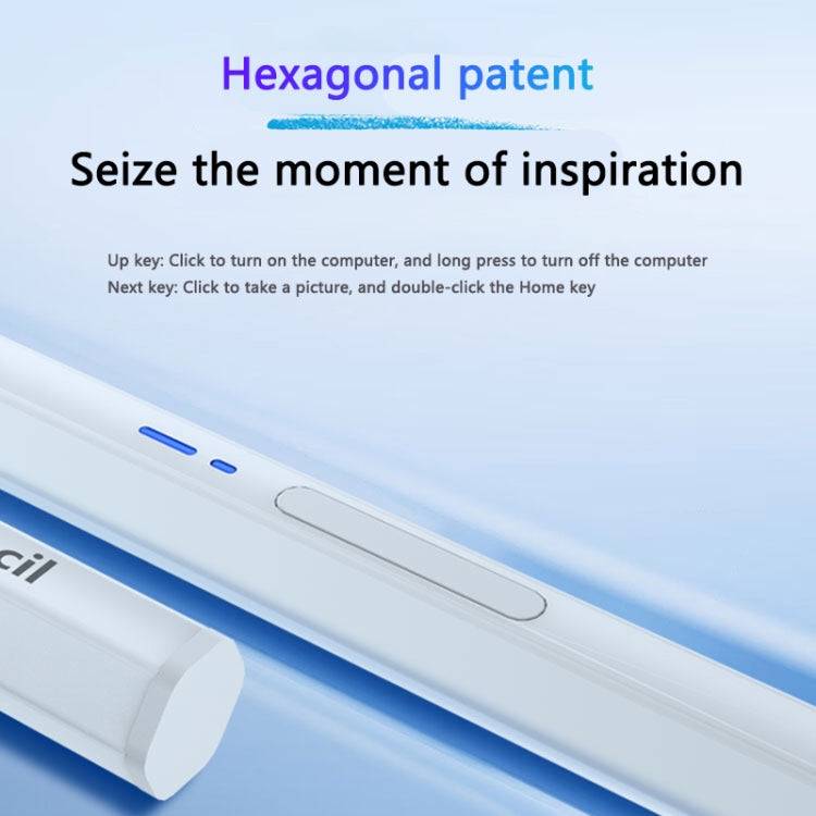 BP19-BL Type-C Universal Magnetic Hexagon Bluetooth Stylus Pen(White)