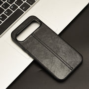 For Google Pixel 9 Pro Sewing Cow Pattern Skin PC + PU + TPU Phone Case(Black)