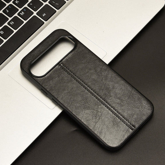 For Google Pixel 9 Pro Sewing Cow Pattern Skin PC + PU + TPU Phone Case(Black)