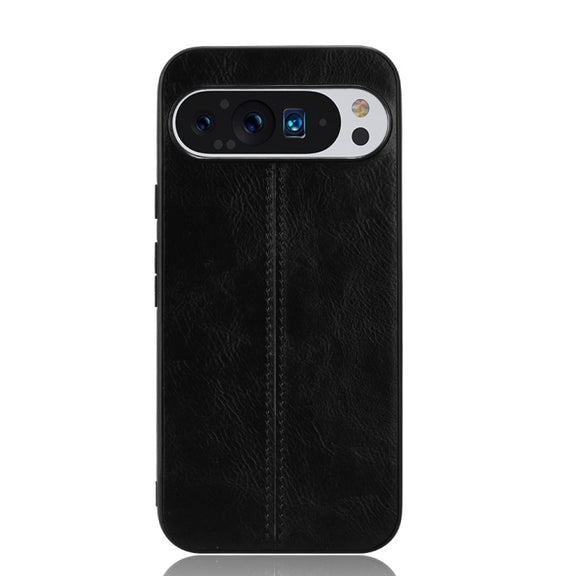 For Google Pixel 9 Sewing Cow Pattern Skin PC + PU + TPU Phone Case(Black)