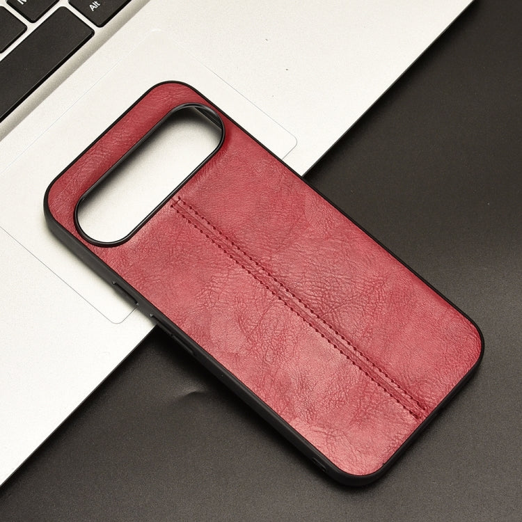 For Google Pixel 9 Sewing Cow Pattern Skin PC + PU + TPU Phone Case(Red)