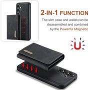 For Samsung Galaxy S24 5G DG.MING M1 Series 3-Fold Multi Card Wallet + Magnetic Phone Case(Black)