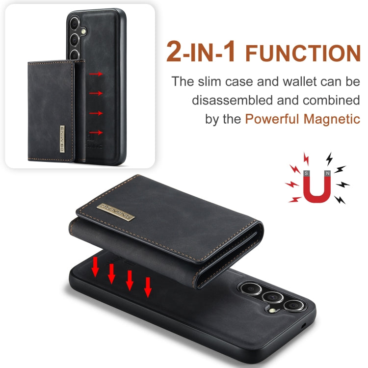 For Samsung Galaxy S24 5G DG.MING M1 Series 3-Fold Multi Card Wallet + Magnetic Phone Case(Black)