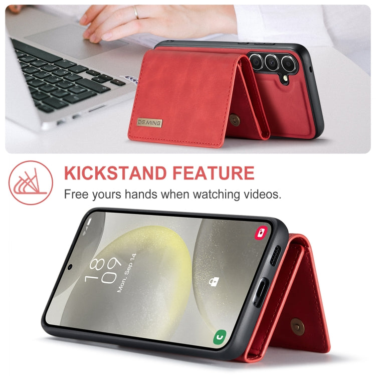 For Samsung Galaxy S24+ 5G DG.MING M1 Series 3-Fold Multi Card Wallet + Magnetic Phone Case(Red)