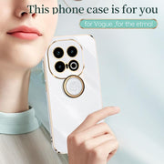 For vivo iQOO 13 XINLI Straight Edge 6D Electroplate TPU Phone Case with Ring Holder(Celestial Blue)