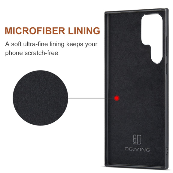For Samsung Galaxy S24 Ultra 5G DG.MING M2 Series 3-Fold Multi Card Bag + Magnetic Phone Case(Coffee)