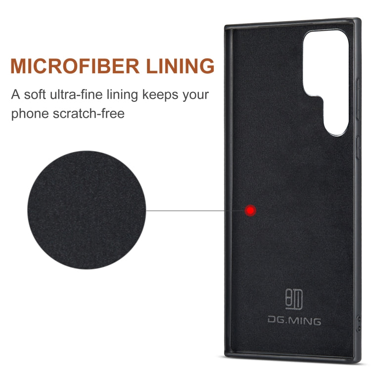 For Samsung Galaxy S24 Ultra 5G DG.MING M2 Series 3-Fold Multi Card Bag + Magnetic Phone Case(Coffee)