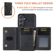 For Samsung Galaxy S24+ 5G DG.MING M2 Series 3-Fold Multi Card Bag + Magnetic Phone Case(Black)