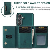 For Samsung Galaxy S24+ 5G DG.MING M2 Series 3-Fold Multi Card Bag + Magnetic Phone Case(Green)