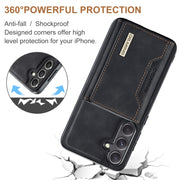 For Samsung Galaxy S24 5G DG.MING M2 Series 3-Fold Multi Card Bag + Magnetic Phone Case(Black)