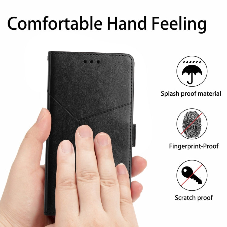 For Xiaomi Redmi 13C 5G Y-shaped Pattern Flip Leather Phone Case(Black)