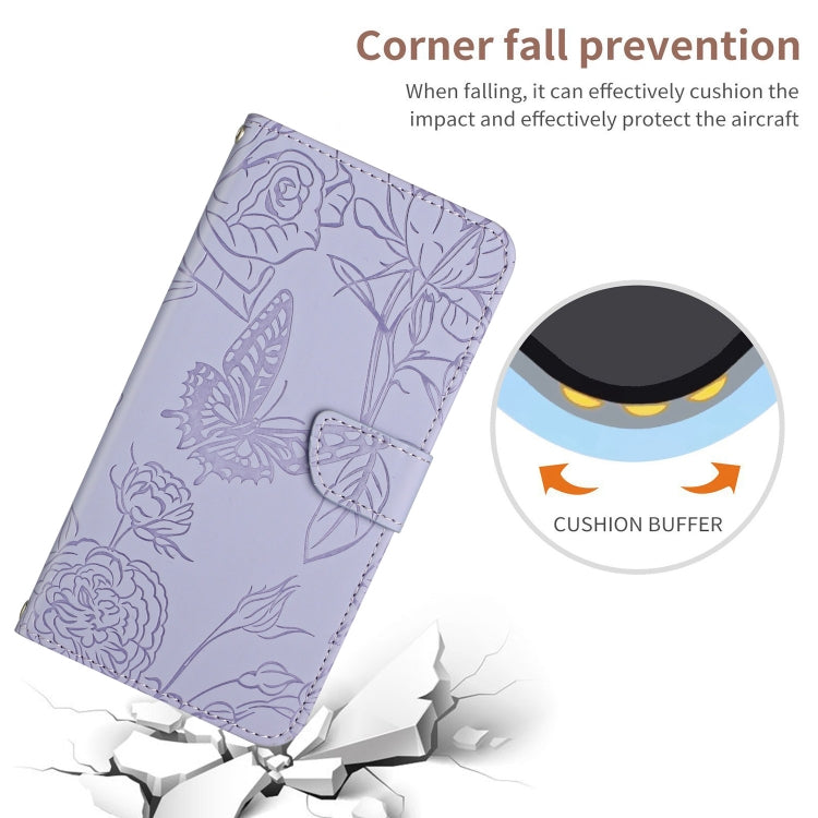 For Xiaomi Redmi A3 Skin Feel Butterfly Embossed Flip Leather Phone Case(Purple)