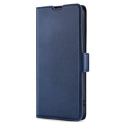 For Huawei Pura 70 Ultra-thin Voltage Side Buckle Horizontal Flip Leather Phone Case(Blue)