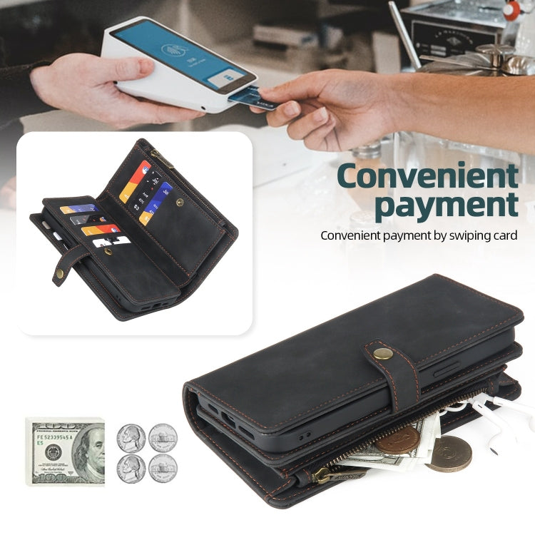 For Samsung Galaxy S20 FE Zipper Wallet Detachable MagSafe Leather Phone Case(Black)
