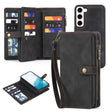 For Samsung Galaxy A14 5G Zipper Wallet Detachable MagSafe Leather Phone Case(Black) - Galaxy Phone Cases by PMC TechLife | Online Shopping South Africa | PMC TechLife