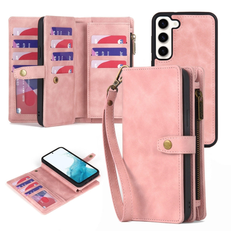For Samsung Galaxy A32 5G Zipper Wallet Detachable MagSafe Leather Phone Case(Pink)