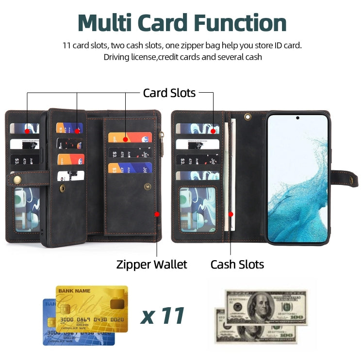 For Samsung Galaxy A32 4G Zipper Wallet Detachable MagSafe Leather Phone Case(Black)