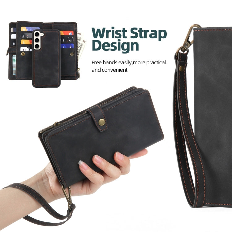 For Samsung Galaxy A32 4G Zipper Wallet Detachable MagSafe Leather Phone Case(Black)