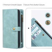 For Samsung Galaxy A51 4G Zipper Wallet Magnetic Detachable Leather Phone Case(Blue)