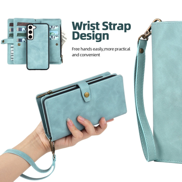 For Samsung Galaxy A51 4G Zipper Wallet Magnetic Detachable Leather Phone Case(Blue)