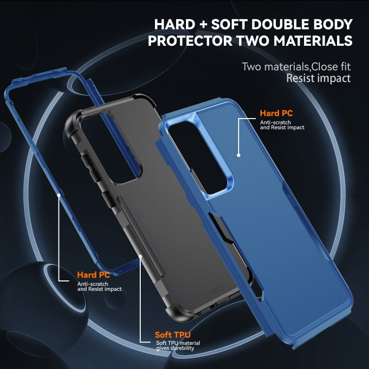 For Samsung Galaxy S24+ 5G TPU + PC Shockproof Protective Phone Case(Royal Blue + Black)