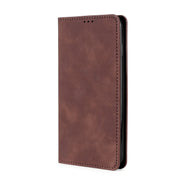 For Xiaomi Redmi 12 4G Skin Feel Magnetic Leather Phone Case(Dark Brown)
