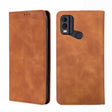 For Nokia C22 Skin Feel Magnetic Leather Phone Case(Light Brown) - Nokia Cases by PMC TechLife | Online Shopping South Africa | PMC TechLife