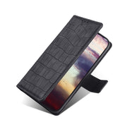 For Realme GT Neo5 SE Skin Feel Crocodile Magnetic Clasp Leather Phone Case(Black)