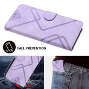 For Google Pixel 9 Line Pattern Skin Feel Leather Phone Case(Light Purple)
