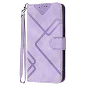 For iPhone 17 Air Line Pattern Skin Feel Leather Phone Case(Light Purple)