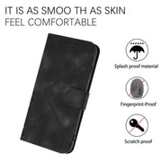 For iPhone 17 Pro Line Pattern Skin Feel Leather Phone Case(Black)
